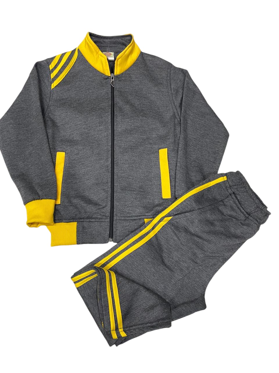 Charcoal Grey & Yellow Panel Tracksuit
