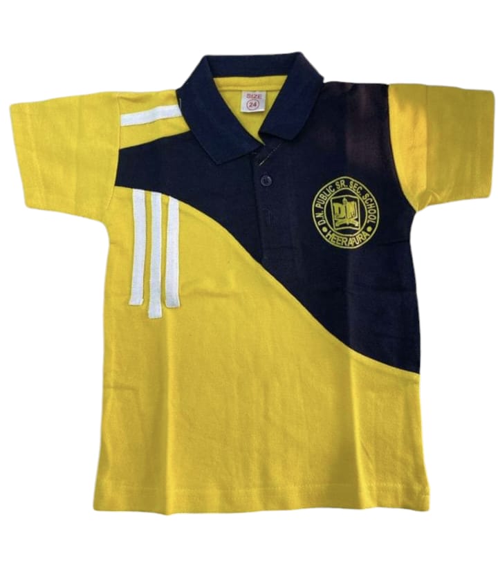 Yellow & Navy Blue Sports T-Shirt